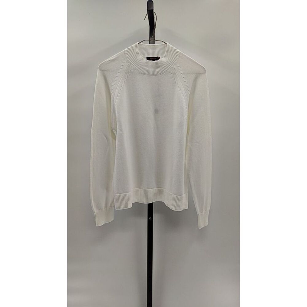 Quince Women 100% Organic Cotton Mock Neck Sweater Ivory S